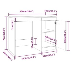 Γραφείο Καπνιστή Δρυς 100 x 50 x 76 εκ. από Επεξεργασμένο Ξύλο