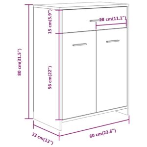 Ντουλάπι Μπάνιου Καπνιστή Δρυς 60x33x80 εκ. Επεξεργασμένο Ξύλο