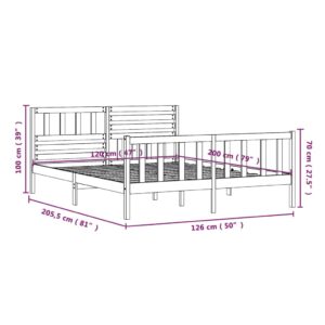 Πλαίσιο Κρεβατιού Μαύρο 120 x 200 εκ. από Μασίφ Ξύλο