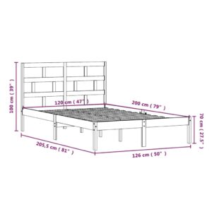 Πλαίσιο Κρεβατιού 120 x 200 εκ. από Μασίφ Ξύλο Πεύκου