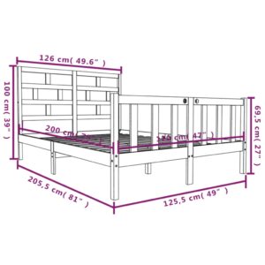 Πλαίσιο Κρεβατιού 120 x 200 εκ. από Μασίφ Ξύλο Πεύκου