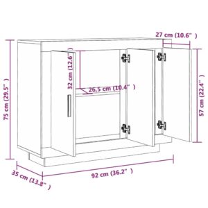 Ντουλάπι Καπνιστή Δρυς 92 x 35 x 75 εκ. από Επεξεργασμένο Ξύλο