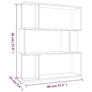 Βιβλιοθήκη/Διαχωρ. Χώρου Καφέ Δρυς 80x24x96 εκ. Επεξεργ. Ξύλο