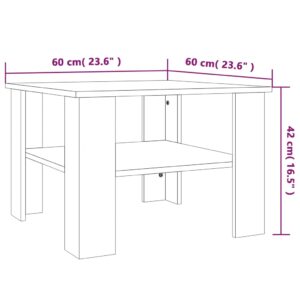 Τραπεζάκι Σαλονιού Γκρι Sonoma 60x60x42 εκ. Επεξεργασμένο Ξύλο