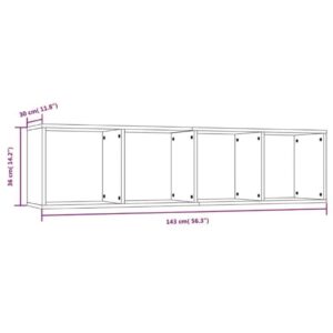 Βιβλιοθήκη/Έπιπλο Τηλεόρασης Γκρι sonoma 143x30x36εκ Επεξ. Ξύλο