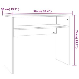 Γραφείο Καπνιστή Δρυς 90 x 50 x 74 εκ. από Επεξεργασμένο Ξύλο