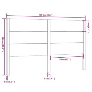 Κεφαλάρι Κρεβατιού Μαύρο 126 x 4 x 100 εκ. Μασίφ Ξύλο Πεύκου