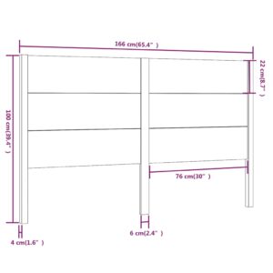 Κεφαλάρι Κρεβατιού Μαύρο 166 x 4 x 100 εκ. Μασίφ Ξύλο Πεύκου