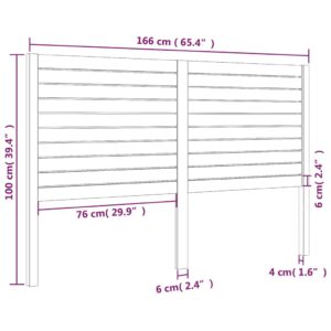 Κεφαλάρι Κρεβατιού Μαύρο 166 x 4 x 100 εκ. Μασίφ Ξύλο Πεύκου