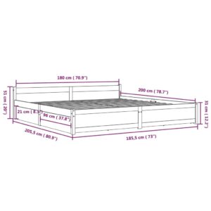 Πλαίσιο Κρεβατιού με Συρτάρια Λευκό 180x200 εκ. 6FT Super King