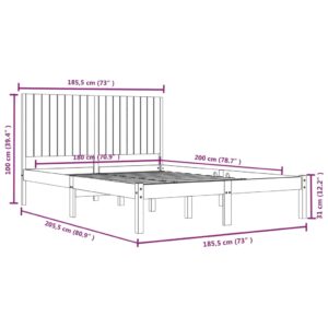 Πλαίσιο Κρεβατιού 180 x 200 εκ. Μασίφ Ξύλο 6FT Super King Size