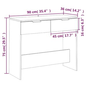 Τραπέζι Κονσόλα Sonoma Δρυς 90x36x75 εκ. Επεξεργασμένο Ξύλο