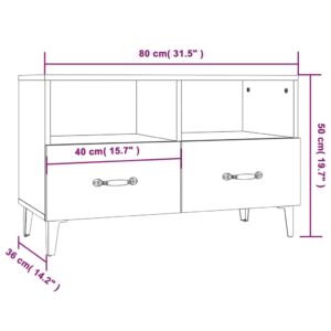 Έπιπλο Τηλεόρασης Μαύρο 80 x 36 x 50 εκ. από Επεξεργασμένο Ξύλο