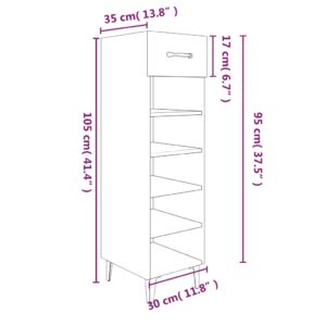 Παπουτσοθήκη Μαύρη 30 x 35 x 105 εκ. από Επεξεργασμένο Ξύλο