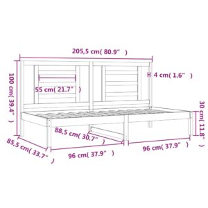 Καναπές Κρεβάτι 80 x 200 εκ. από Μασίφ Ξύλο Πεύκου