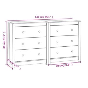 Ντουλάπι Καφέ Μέλι 140x35x80 εκ. από Μασίφ Ξύλο Πεύκου