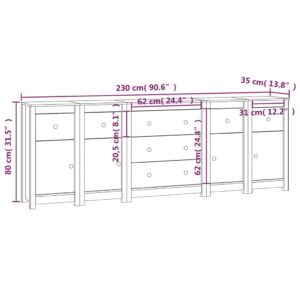 Ντουλάπι Καφέ Μελί 230 x 35 x 80 εκ. από Μασίφ Ξύλο Πεύκου