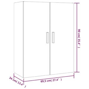 Ντουλάπι Sonoma δρυς 70x34x180 cm από Επεξεργασμένο Ξύλο