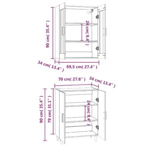 Ντουλάπι Γκρι σκυροδέματος 70x34x180 από Επεξεργασμένο Ξύλο