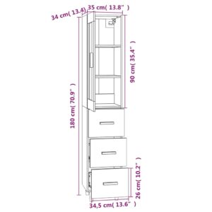 Ντουλάπι Λευκό 35 x 34 x 180 εκ. από Επεξεργασμένο Ξύλο