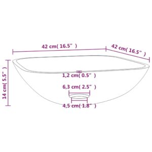 Νιπτήρας Διάφανος 42 x 42 x 14 εκ. Γυάλινος