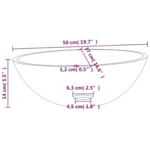 Νιπτήρας με Σχέδιο Αμμοβολής 50 x 37 x 14 εκ. Γυάλινος