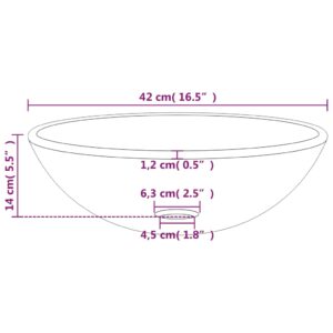 Νιπτήρας Λευκός 42 x 14 εκ. από Ψημένο Γυαλί