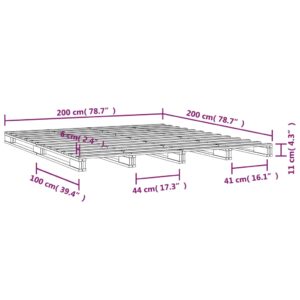 Πλαίσιο Κρεβατιού Λευκό 200 x 200 εκ. από Μασίφ Ξύλο Πεύκου