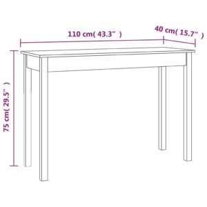 Τραπέζι Κονσόλα Γκρι 110 x 40 x 75 εκ. από Μασίφ Ξύλο Πεύκου