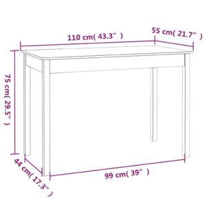 Τραπεζαρία Γκρι 110 x 55 x 75 εκ. από Μασίφ Ξύλο Πεύκου