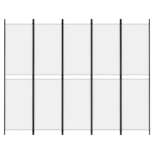 Διαχωριστικό Δωματίου με 4 Πάνελ Λευκό 250x200 εκ. από Ύφασμα