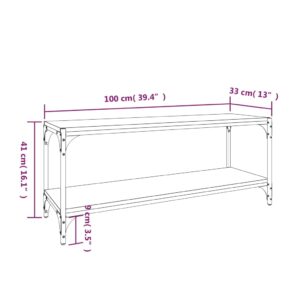 Έπιπλο Τηλεόρασης Καφέ Δρυς 100x33x41 εκ. Επεξ. Ξύλο & Ατσάλι