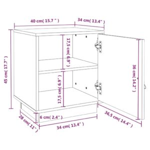 Κομοδίνα 2 τεμ. Λευκό 40x34x45 εκ. από Μασίφ Ξύλο Πεύκου