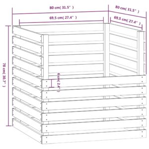 Κομποστοποιητής 80 x 80 x 78 εκ. από Μασίφ Ξύλο Πεύκου