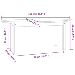 Τραπεζάκι Σαλονιού 110 x 55 x 45 εκ. από Μασίφ Ξύλο Πεύκου