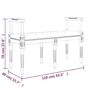 Πάγκος Σκούρο Γκρι 110 x 40 x 70 εκ. Υφασμάτινος