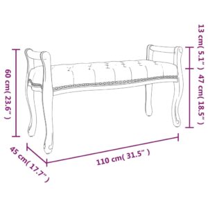 Πάγκος Σκούρο Γκρι 110x45x60 εκ. Υφασμάτινος