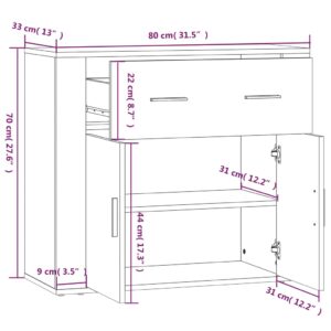 Ντουλάπι Γκρι Σκυροδέματος 80x33x70 εκ. Επεξεργασμένο Ξύλο