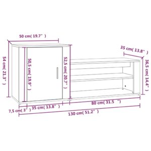 Παπουτσοθήκη Λευκή 130 x 35 x 54 εκ. από Επεξεργασμένο Ξύλο