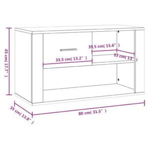 Παπουτσοθήκη Λευκή 80 x 35 x 45 εκ. από Επεξεργασμένο Ξύλο