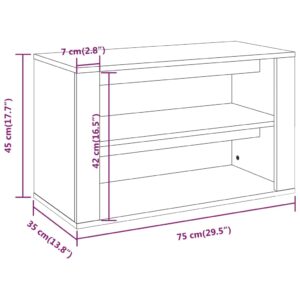 Παπουτσοθήκη Γυαλιστερό Λευκό 75x35x45 εκ. Επεξεργασμένο Ξύλο