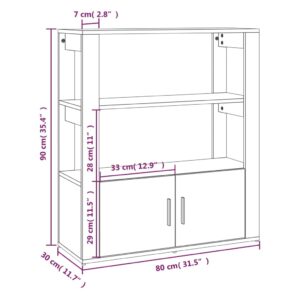 Ντουλάπι Γυαλιστερό Λευκό 80x30x90 εκ. Επεξεργασμένο Ξύλο