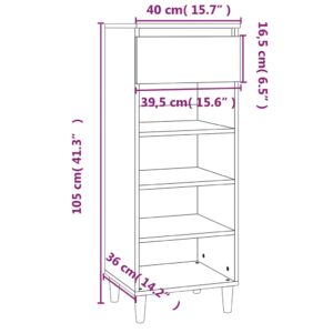 Παπουτσοθήκη Sonoma Δρυς 40x36x105 εκ. από Επεξεργασμένο Ξύλο