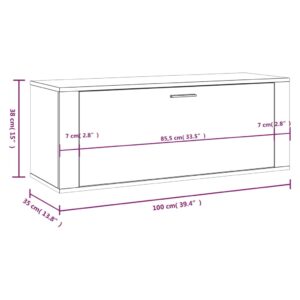 Παπουτσοθήκη Γυαλιστερό Λευκό 100x35x38 εκ. Επεξεργασμένο Ξύλο