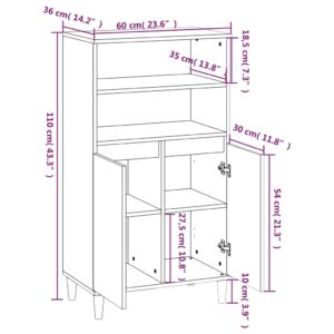 Ντουλάπι Καφέ Δρυς 60 x 36 x 110 εκ. από Επεξεργασμένο Ξύλο