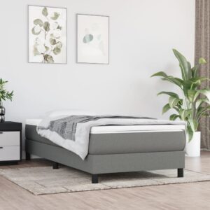 Πλαίσιο Κρεβατιού Boxspring Σκούρο Γκρι 100x200 εκ. Υφασμάτινο