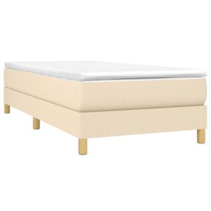 Πλαίσιο Κρεβατιού Boxspring Κρεμ 100x200 εκ. Υφασμάτινο