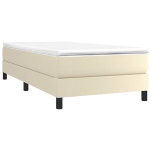 Πλαίσιο Κρεβατιού Boxspring Κρεμ 90x200 εκ. Συνθετικό Δέρμα