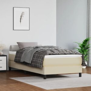 Πλαίσιο Κρεβατιού Boxspring Κρεμ 90x200 εκ. Συνθετικό Δέρμα