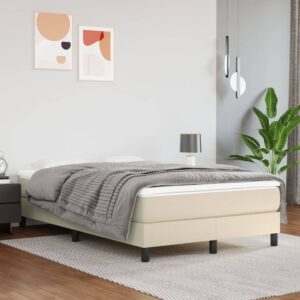 Πλαίσιο Κρεβατιού Boxspring Κρεμ 120x200 εκ. Συνθετικό Δέρμα